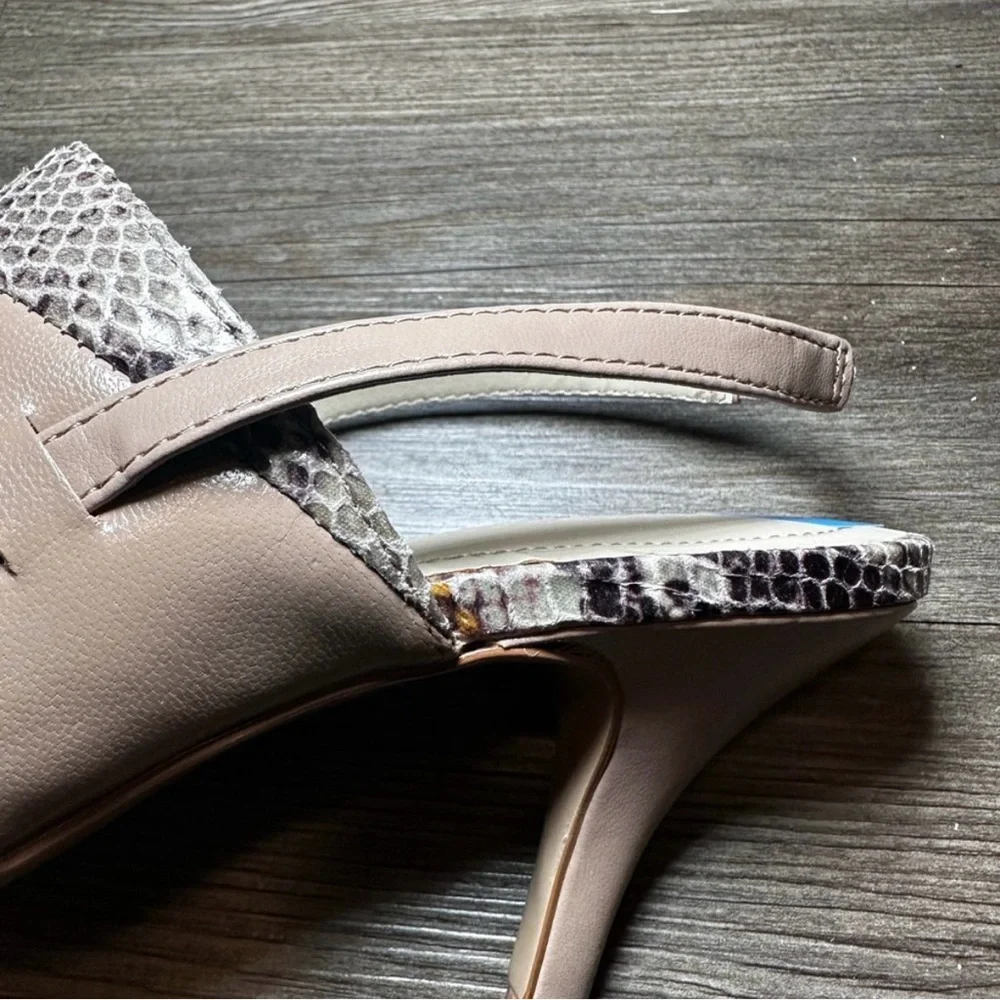 🤎 Taupe ELLEN TRACY Sling Back Bello Heels - Size 7.5